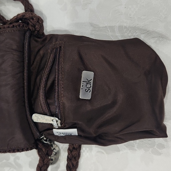 The Sak Crochet Crossbody Purse Dark Brown - Picture 4 of 9